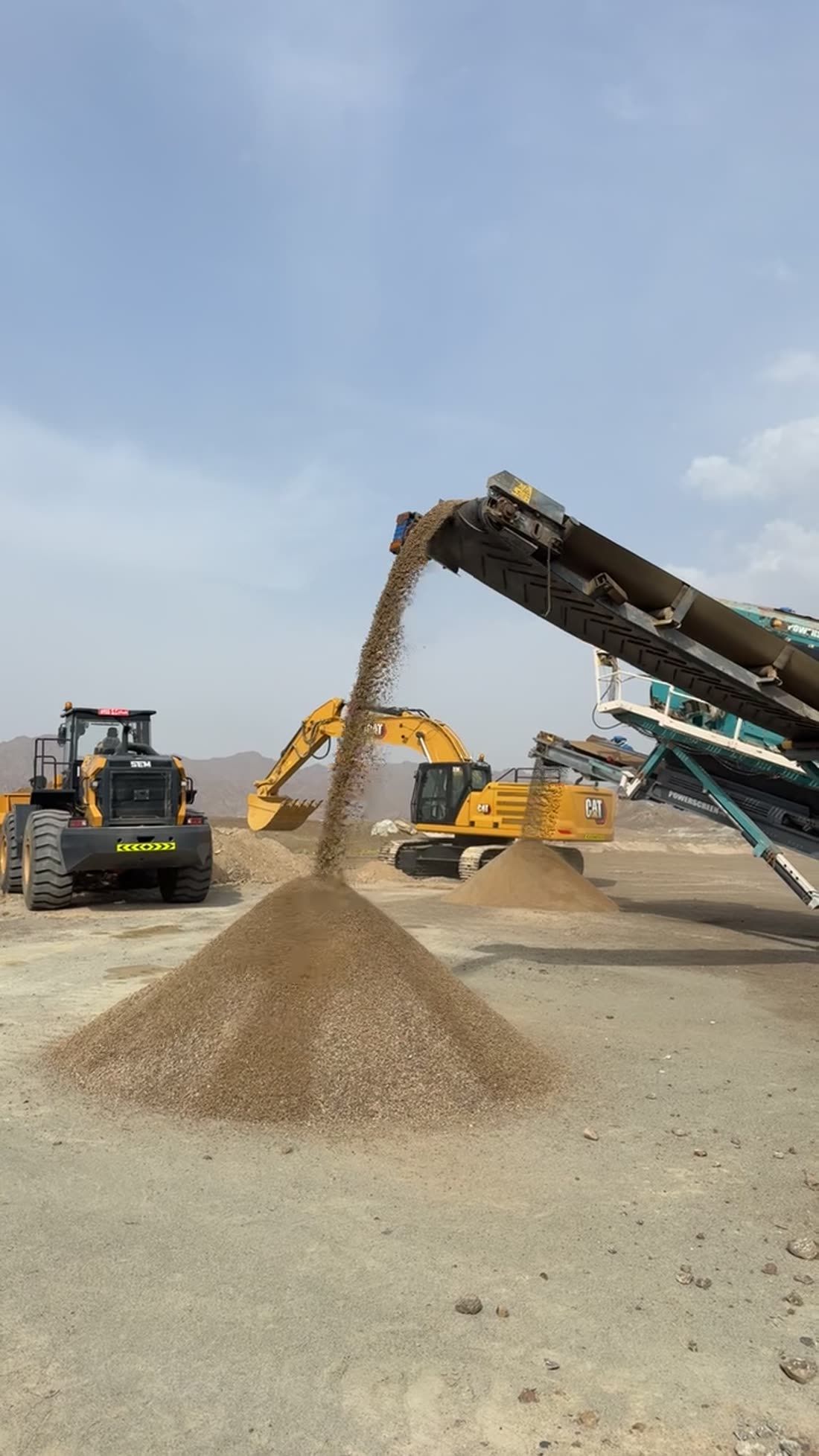 Crushed manufactured sand stockpile